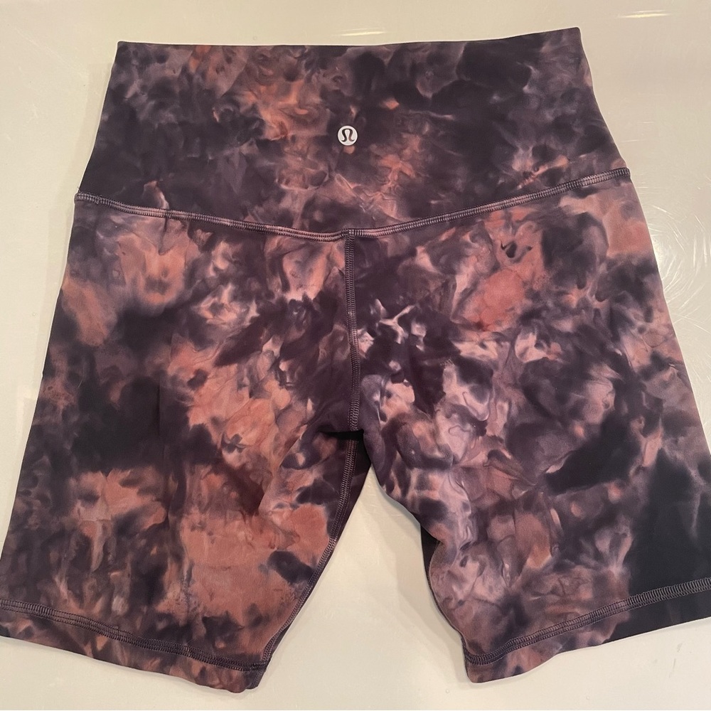 lululemon athletica Tie-Dye Athletic Shorts - Purple and Brown